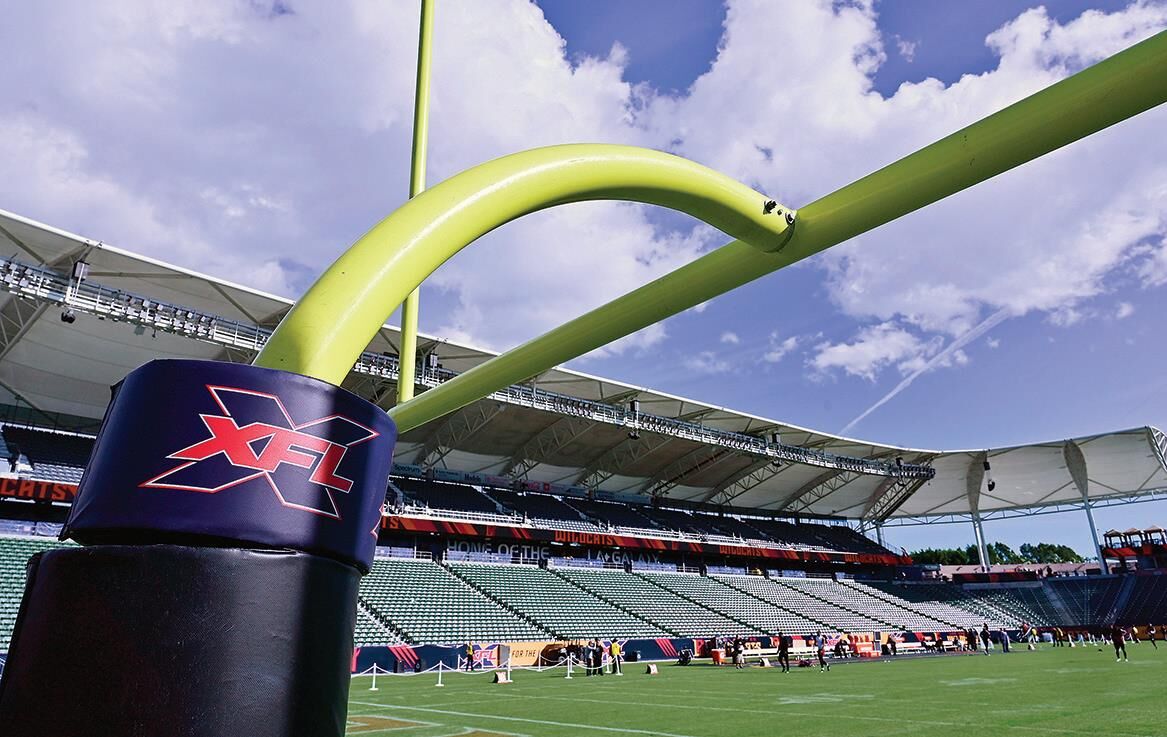 goal post with XFL logo